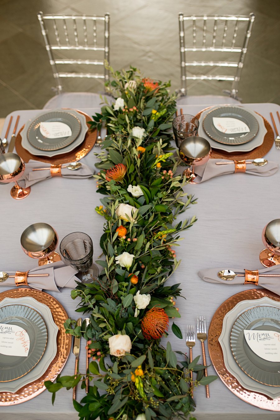 Modern Elegant Grey & Copper Wedding Ideas via TheELD.com