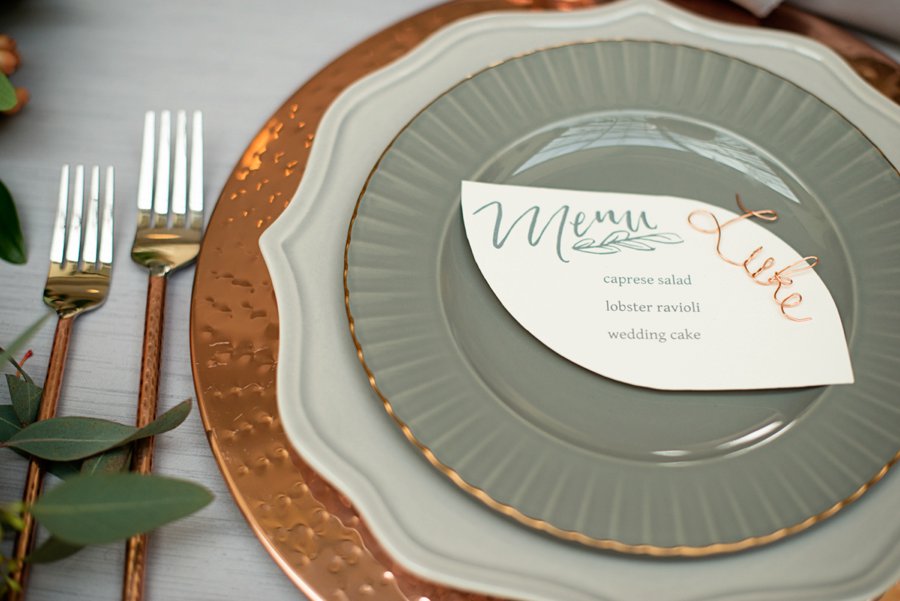 Modern Elegant Grey & Copper Wedding Ideas via TheELD.com