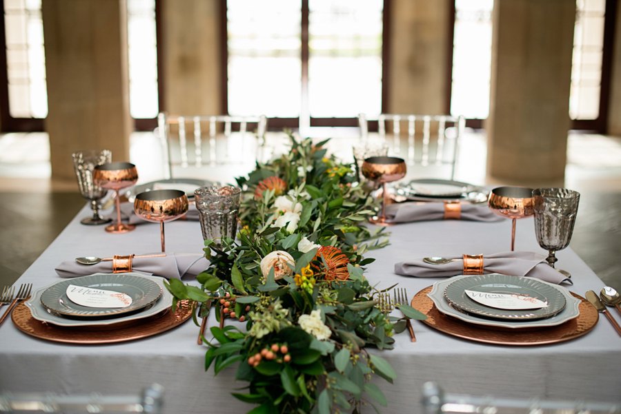 Modern Elegant Grey & Copper Wedding Ideas via TheELD.com