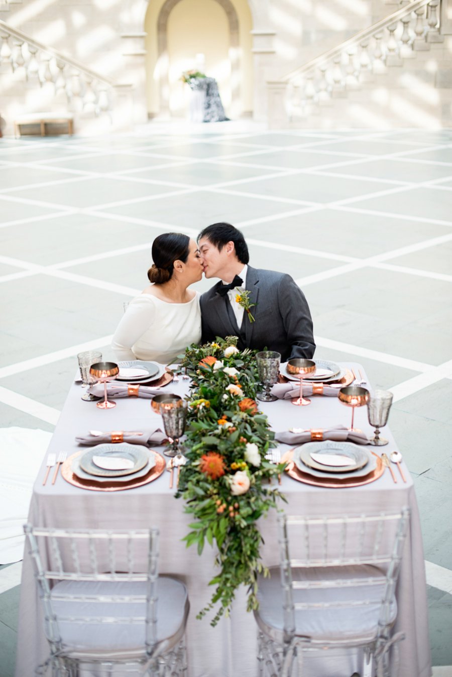 Modern Elegant Grey & Copper Wedding Ideas via TheELD.com