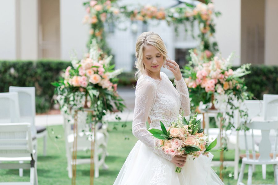 Romantic Peach and Coral Wedding Ideas via TheELD.com