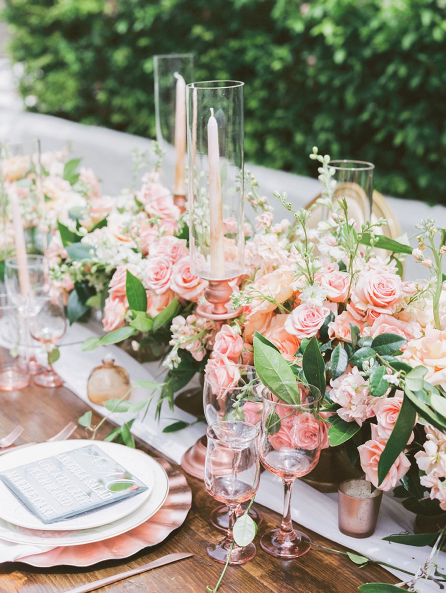 Romantic Peach and Coral Wedding Ideas via TheELD.com