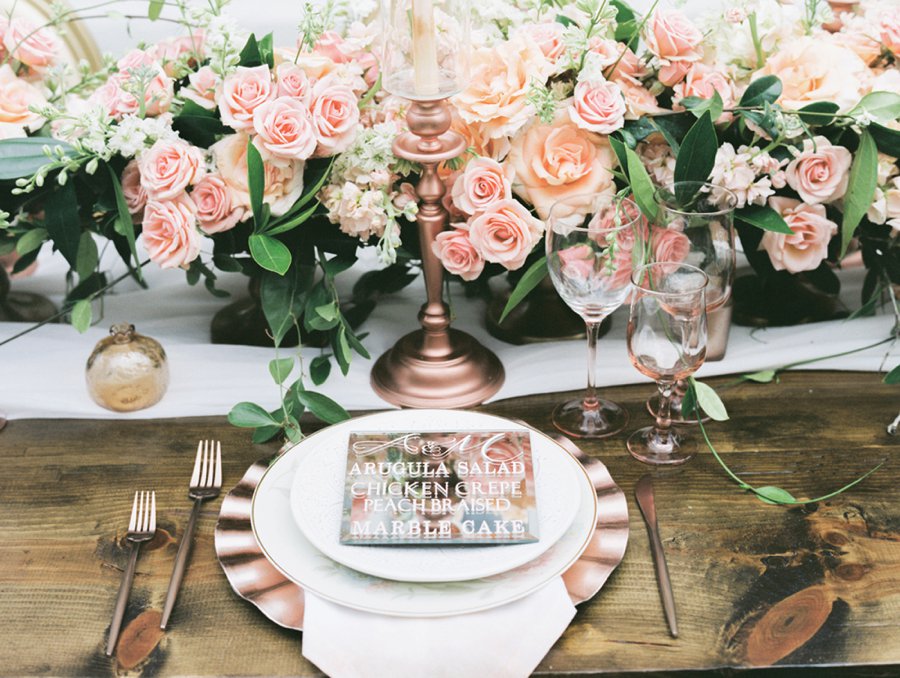 Romantic Peach and Coral Wedding Ideas via TheELD.com