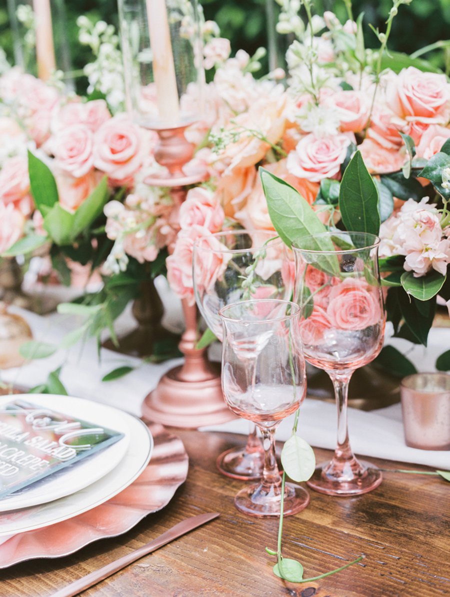 Romantic Peach and Coral Wedding Ideas via TheELD.com