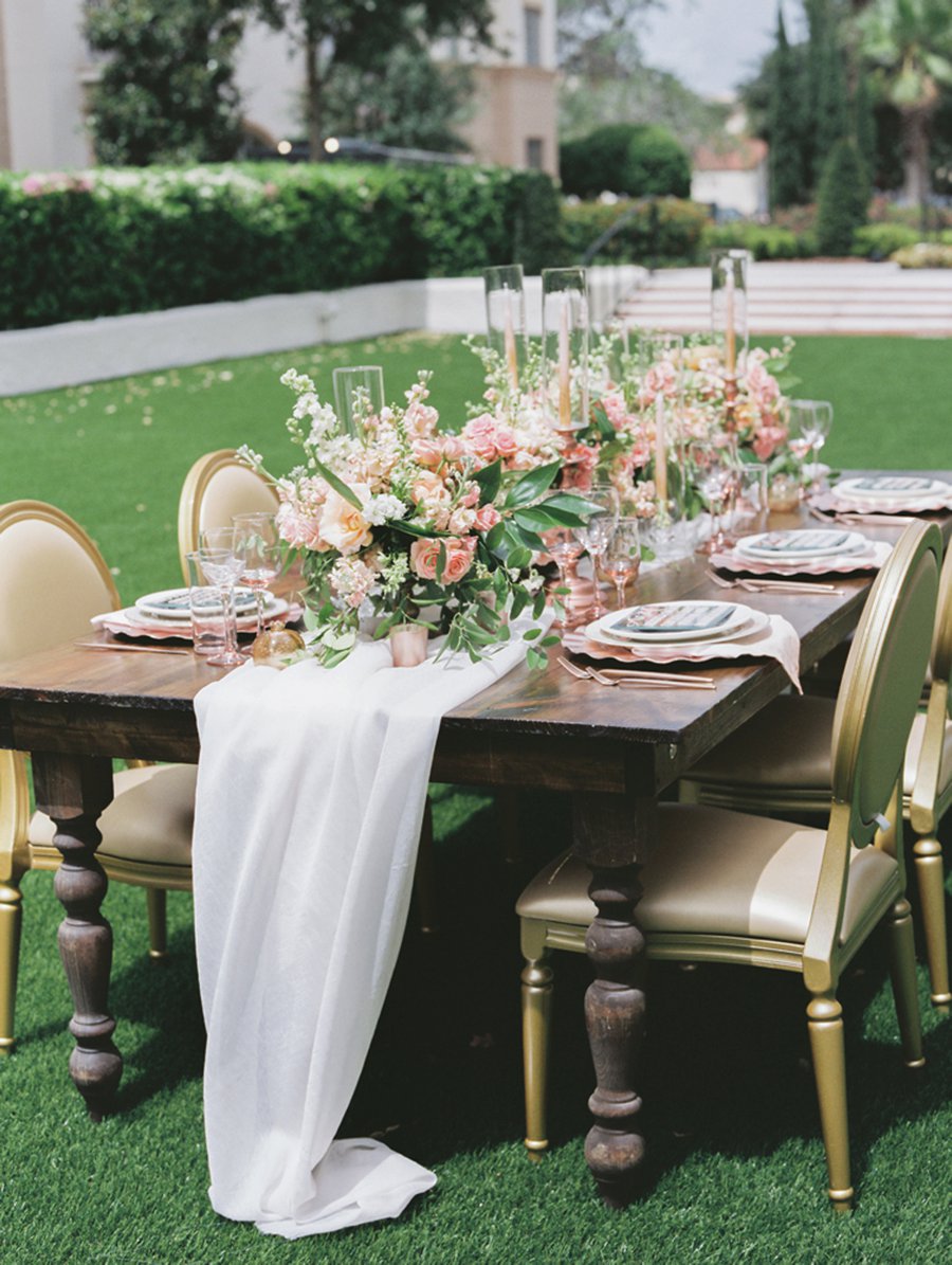 Romantic Peach and Coral Wedding Ideas via TheELD.com