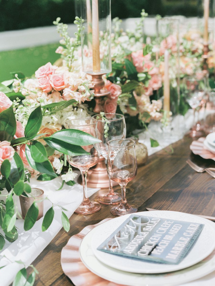 Romantic Peach and Coral Wedding Ideas via TheELD.com