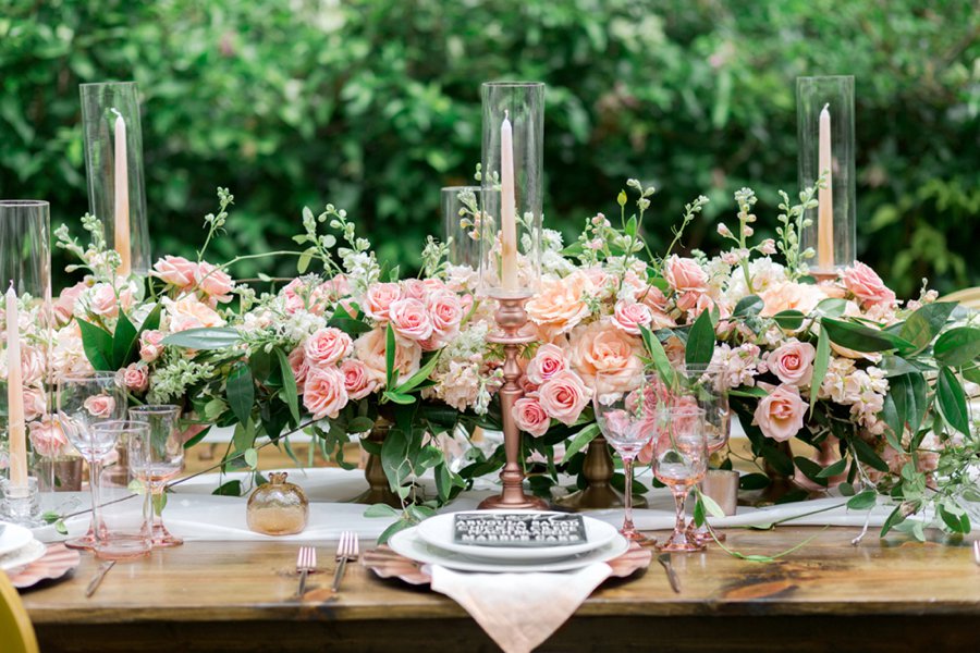 Romantic Peach and Coral Wedding Ideas via TheELD.com