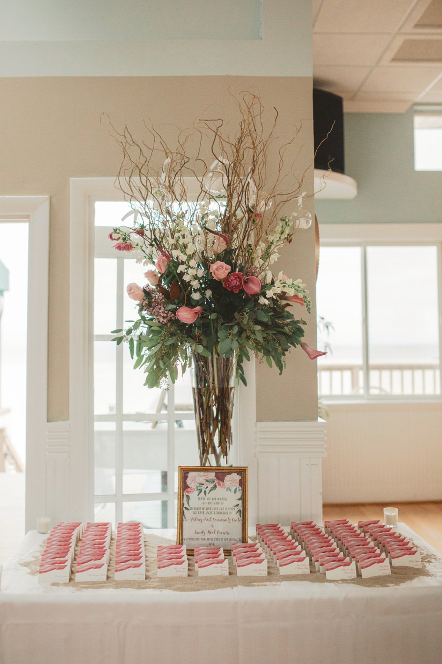 An Elegant Blush & Red Oceanfront Wedding via TheELD.com