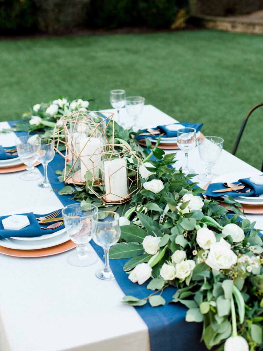 Navy, Copper, & Marble Modern Wedding Ideas via TheELD.com