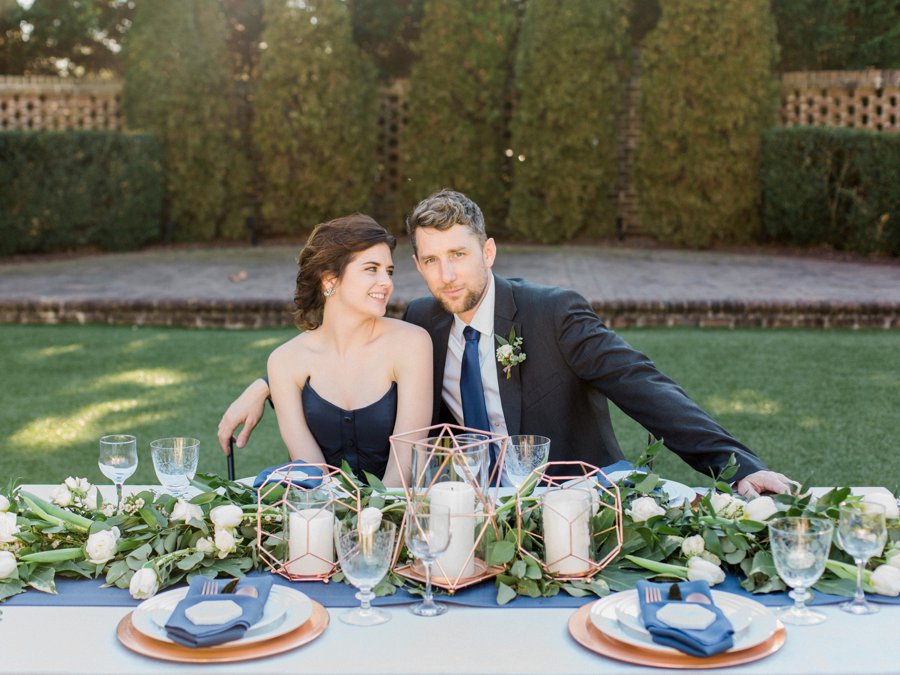 Navy, Copper, & Marble Modern Wedding Ideas via TheELD.com