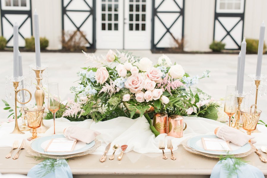 Pink, Blue, & White Rustic Elegant Wedding Ideas via TheELD.com