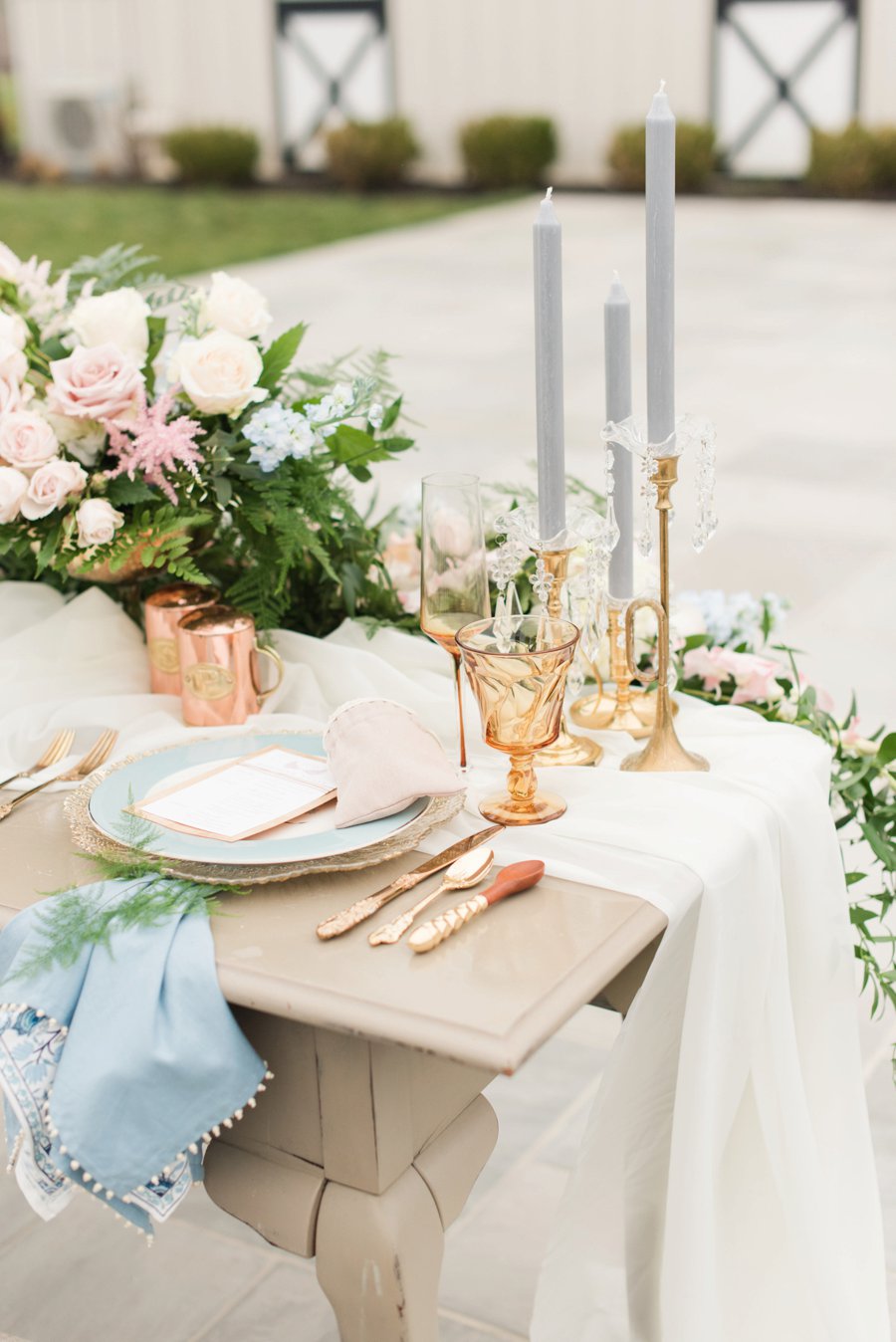 Pink, Blue, & White Rustic Elegant Wedding Ideas via TheELD.com