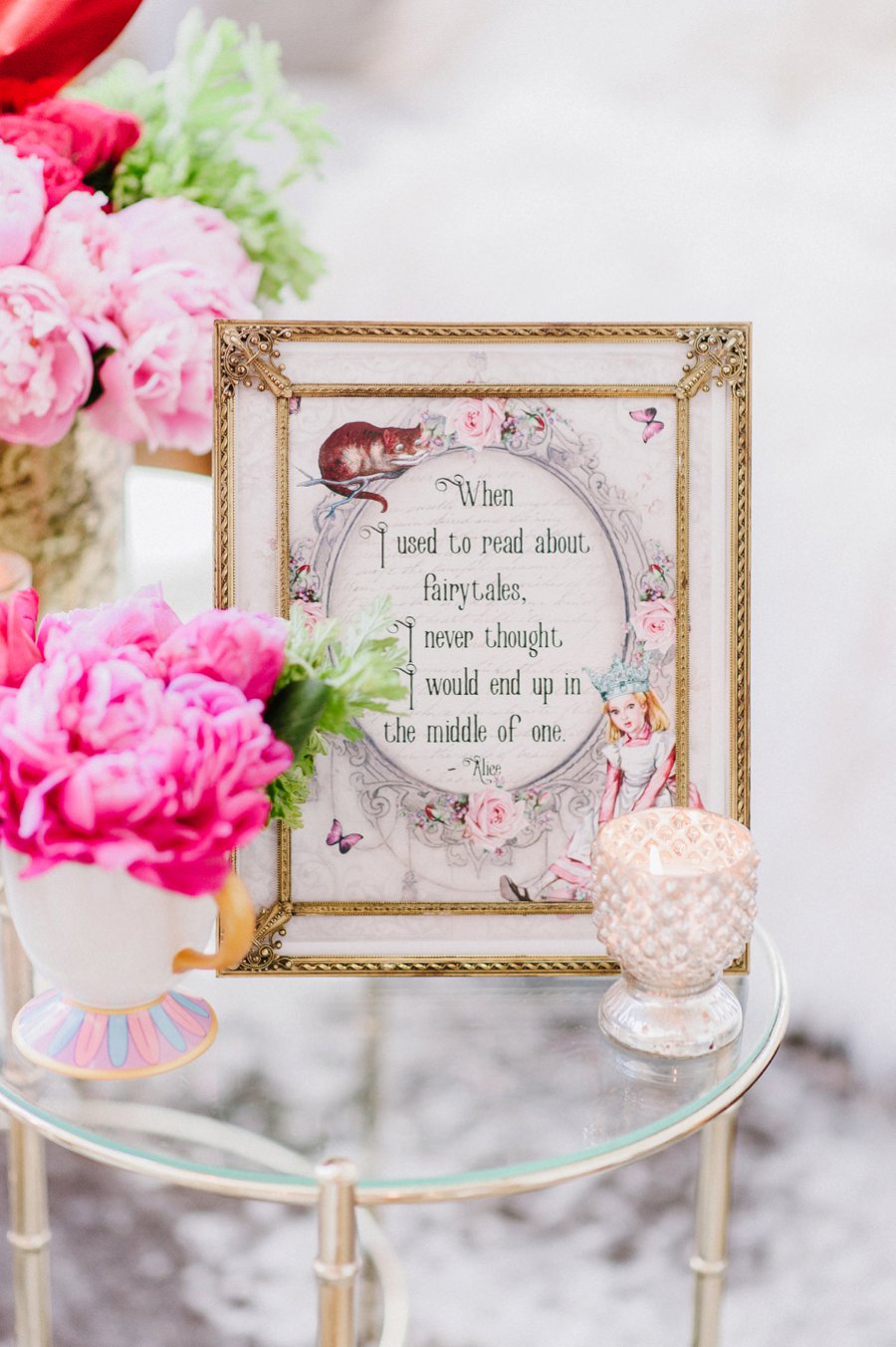 A Colorful Alice in Wonderland Inspired Chicago Tea Party Bridal Shower via TheELD.com