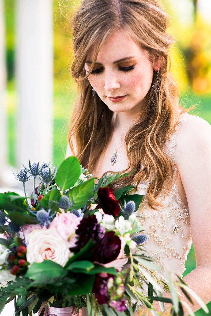 Elegant Navy & Plum Bohemian Wedding Ideas via TheELD.com