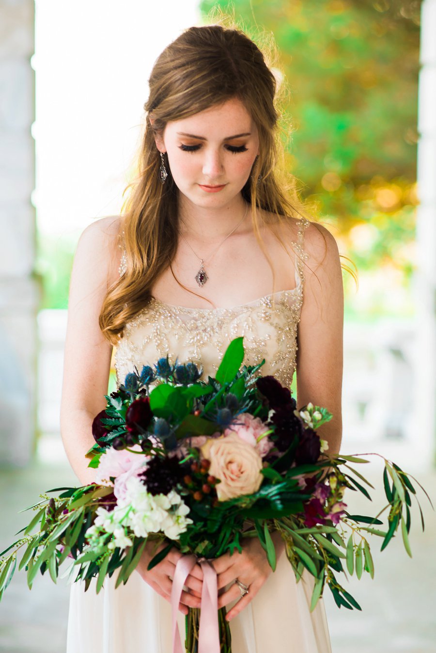 Elegant Navy & Plum Bohemian Wedding Ideas via TheELD.com