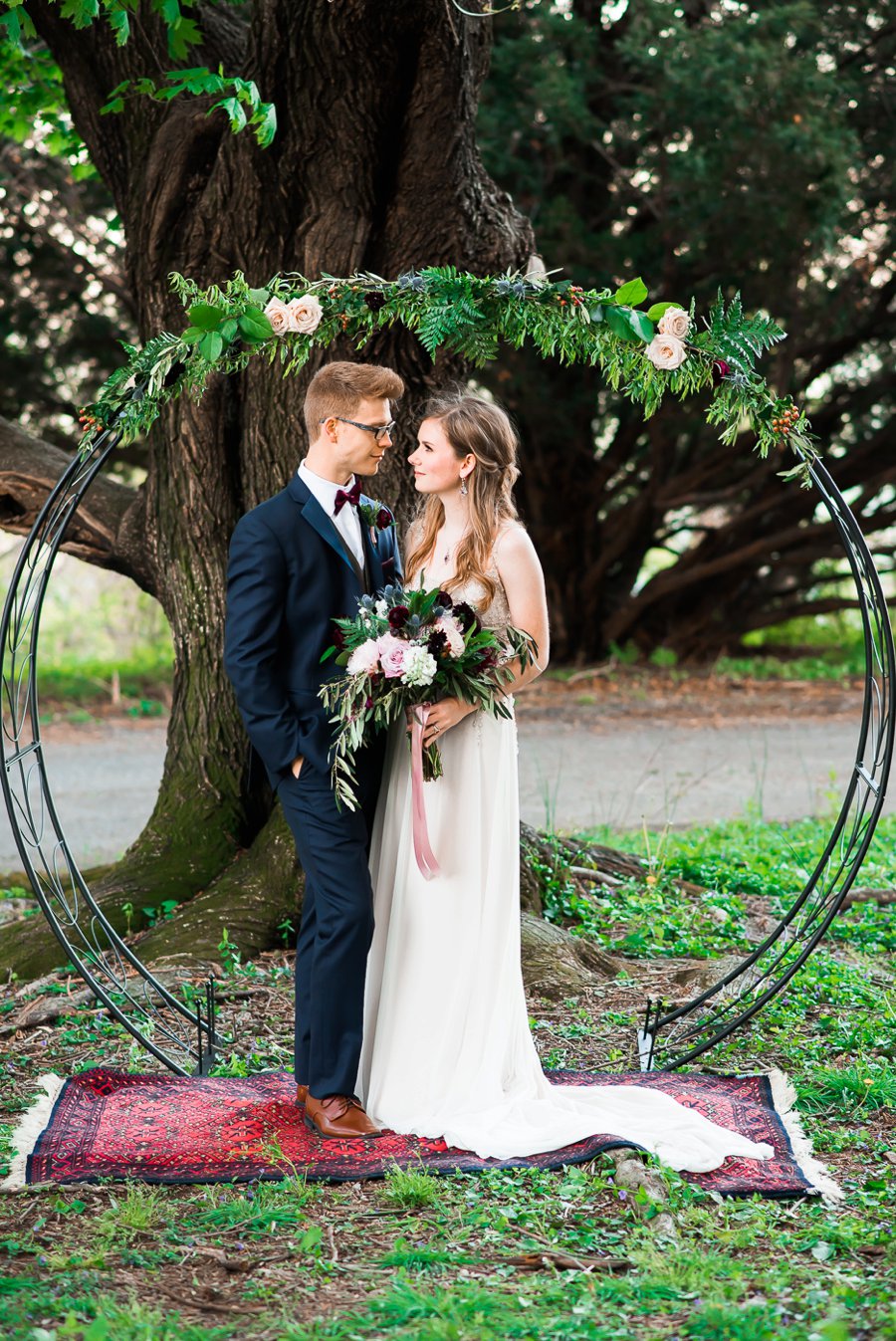 Elegant Navy & Plum Bohemian Wedding Ideas via TheELD.com