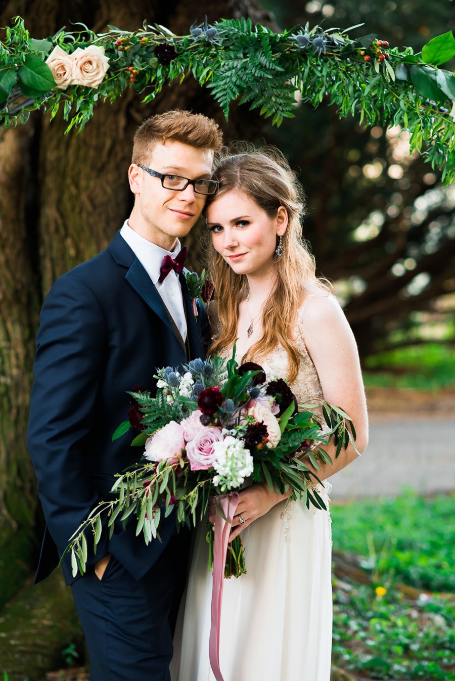 Elegant Navy & Plum Bohemian Wedding Ideas via TheELD.com