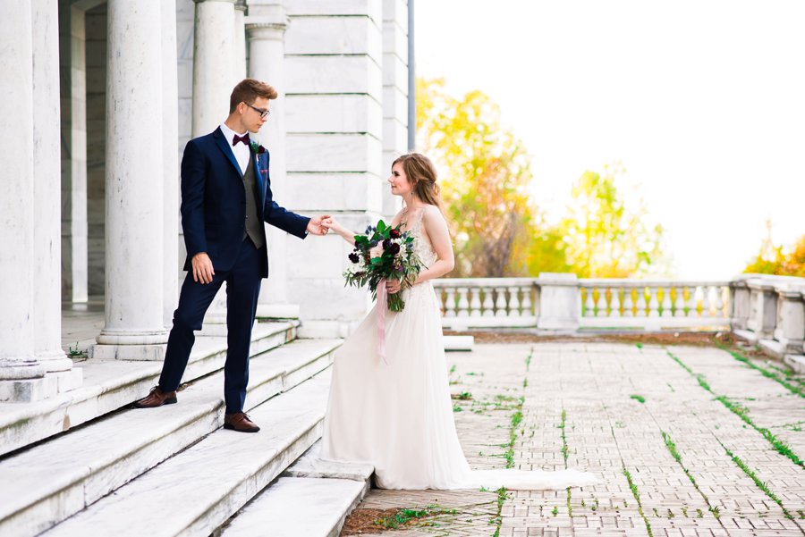 Elegant Navy & Plum Bohemian Wedding Ideas via TheELD.com