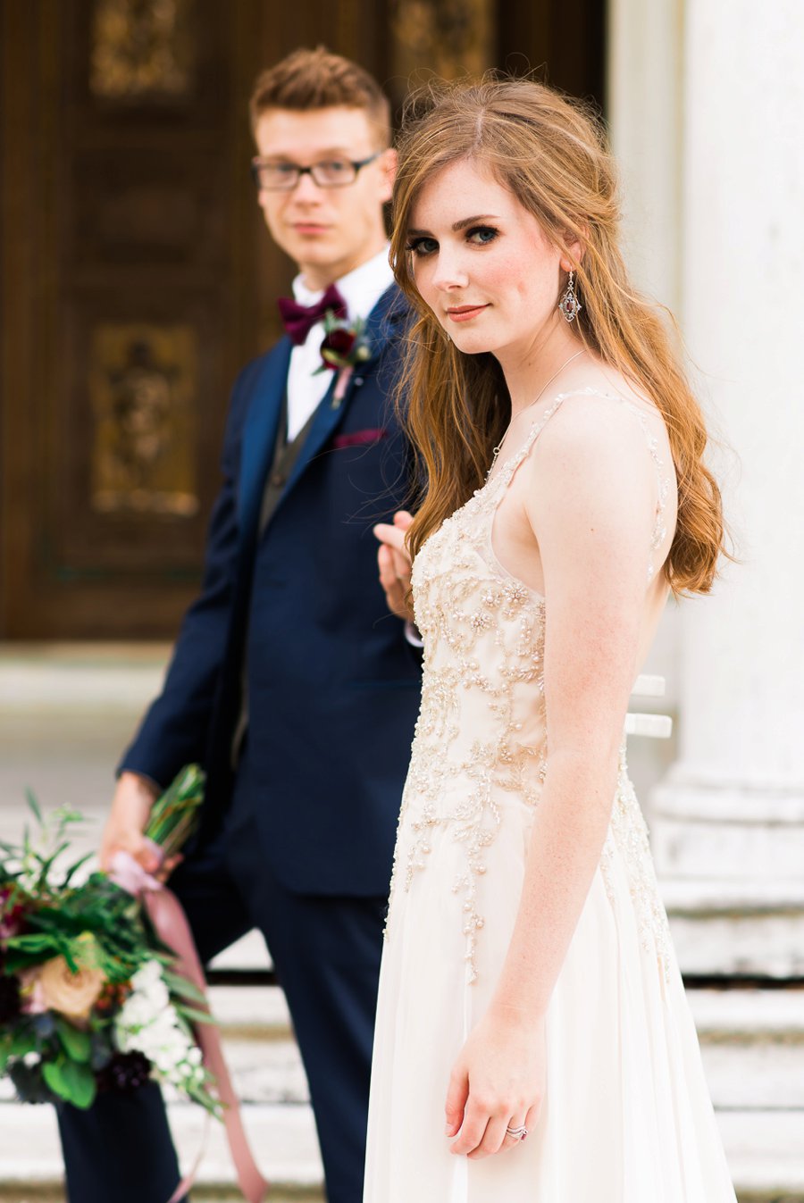 Elegant Navy & Plum Bohemian Wedding Ideas via TheELD.com