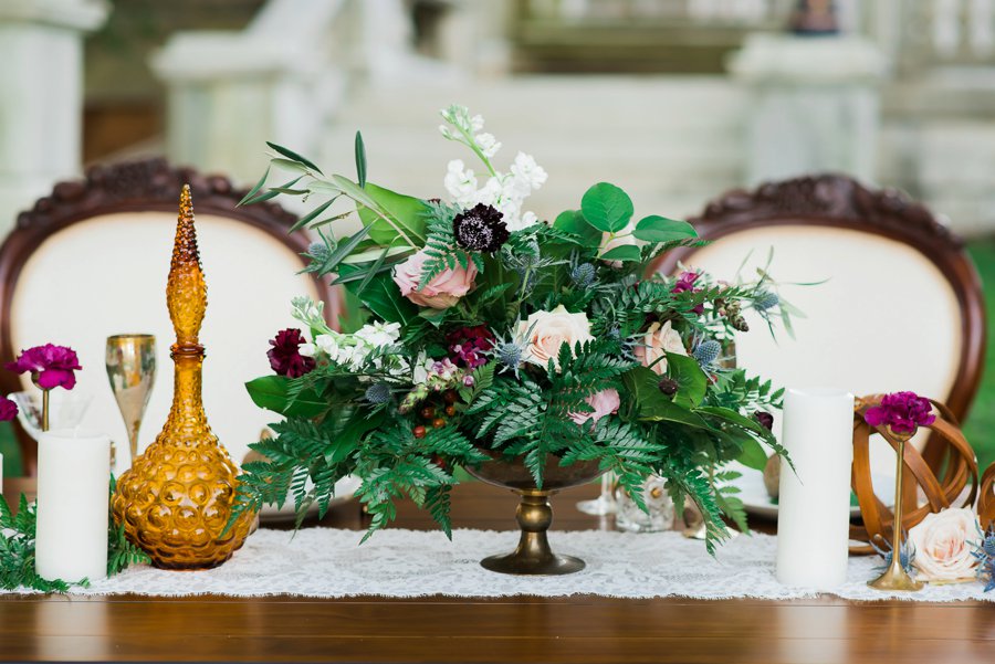 Elegant Navy & Plum Bohemian Wedding Ideas via TheELD.com