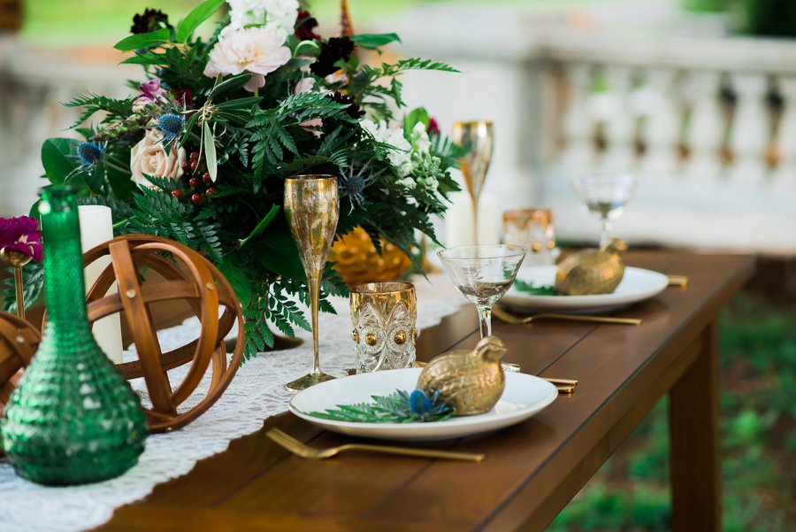 Elegant Navy & Plum Bohemian Wedding Ideas via TheELD.com