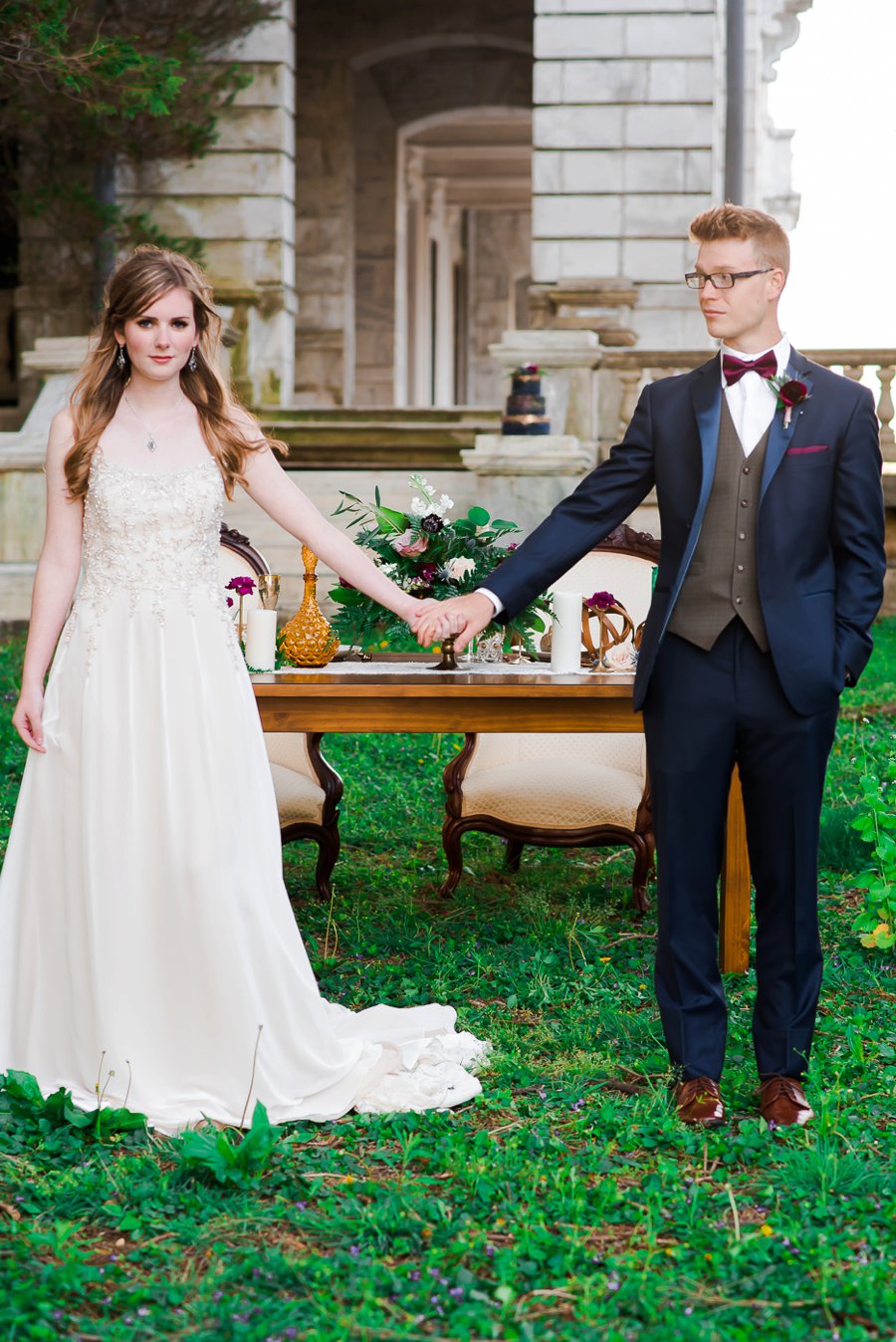 Elegant Navy & Plum Bohemian Wedding Ideas via TheELD.com