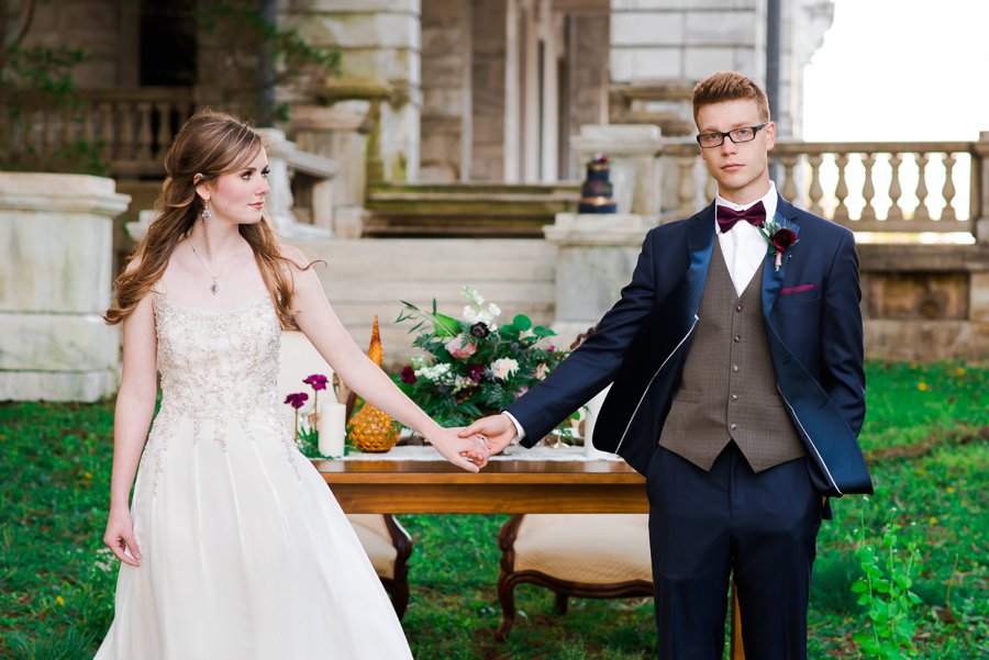 Elegant Navy & Plum Bohemian Wedding Ideas via TheELD.com