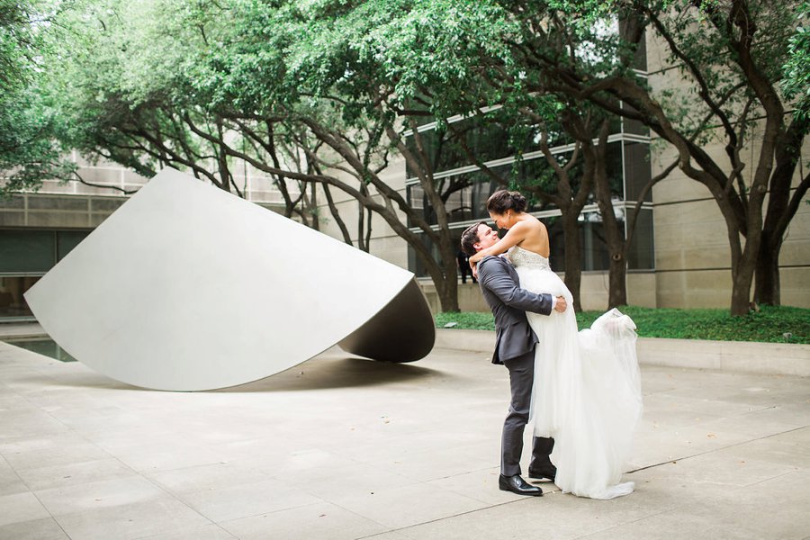 Green & White Modern Garden Dallas Wedding via TheELD.com