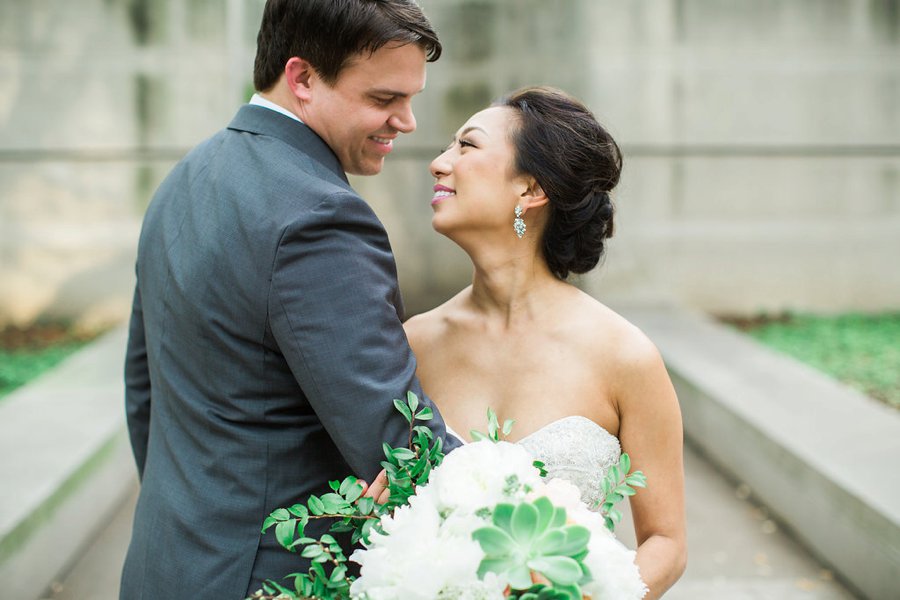 Green & White Modern Garden Dallas Wedding via TheELD.com