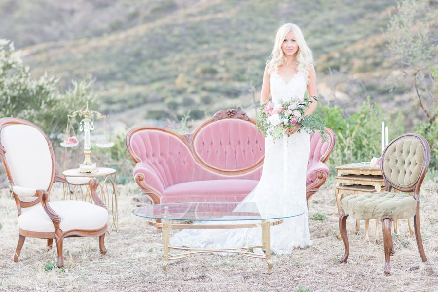 Romantic Blush & Lavender Southern California Wedding Ideas via TheELD.com