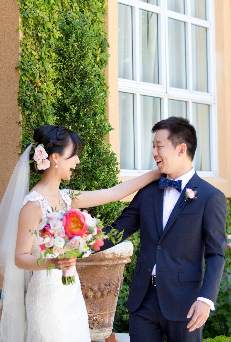 A Romantic Pink & Blue Watercolor California Wedding via TheELD.com