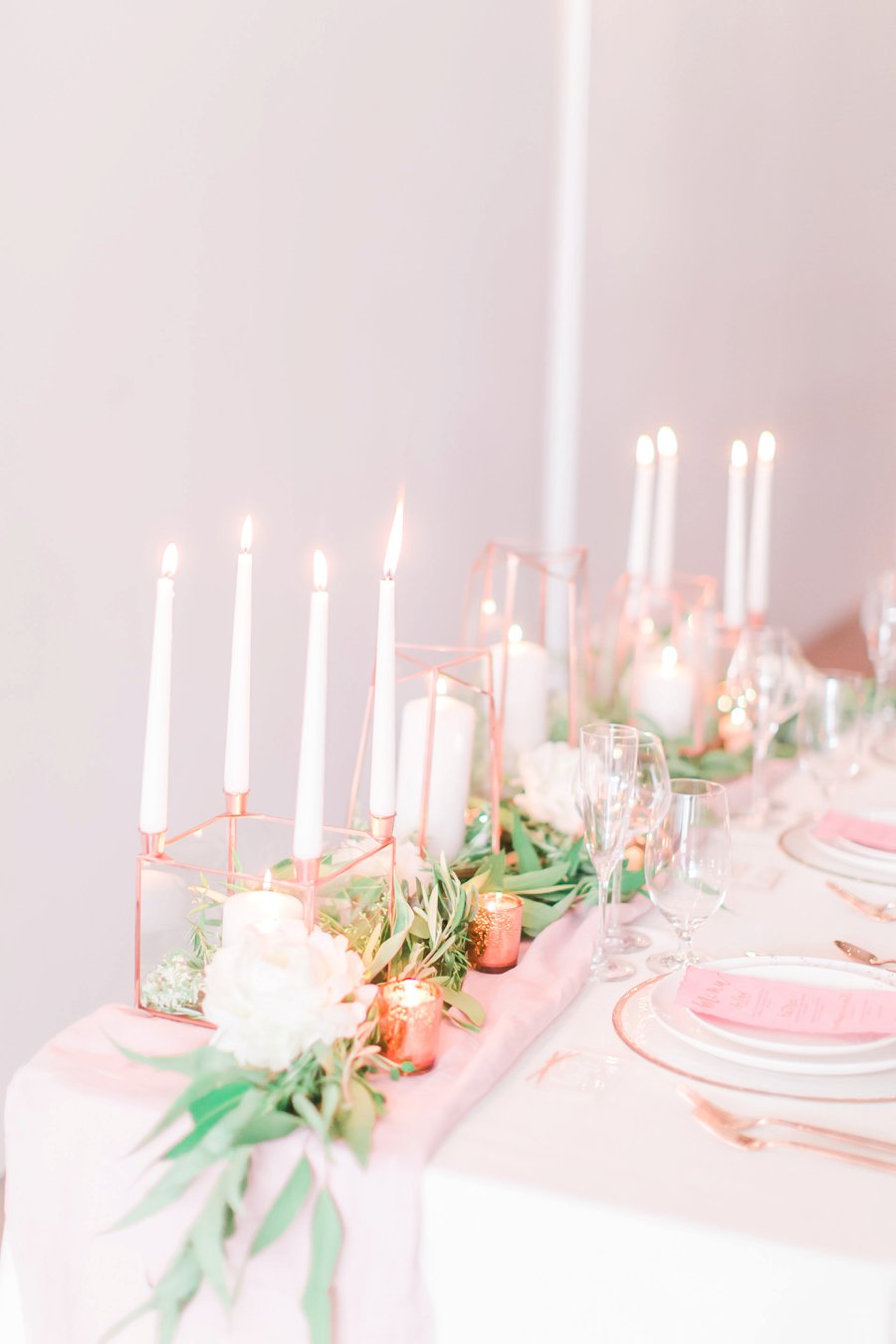 Copper, Blush & Green Modern Romantic Wedding Ideas via TheELD.com