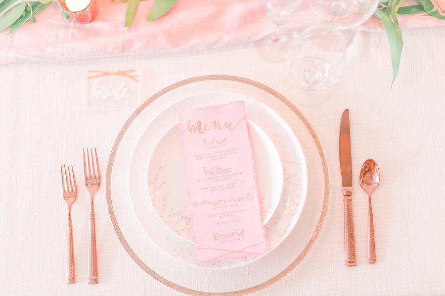 Copper, Blush & Green Modern Romantic Wedding Ideas via TheELD.com