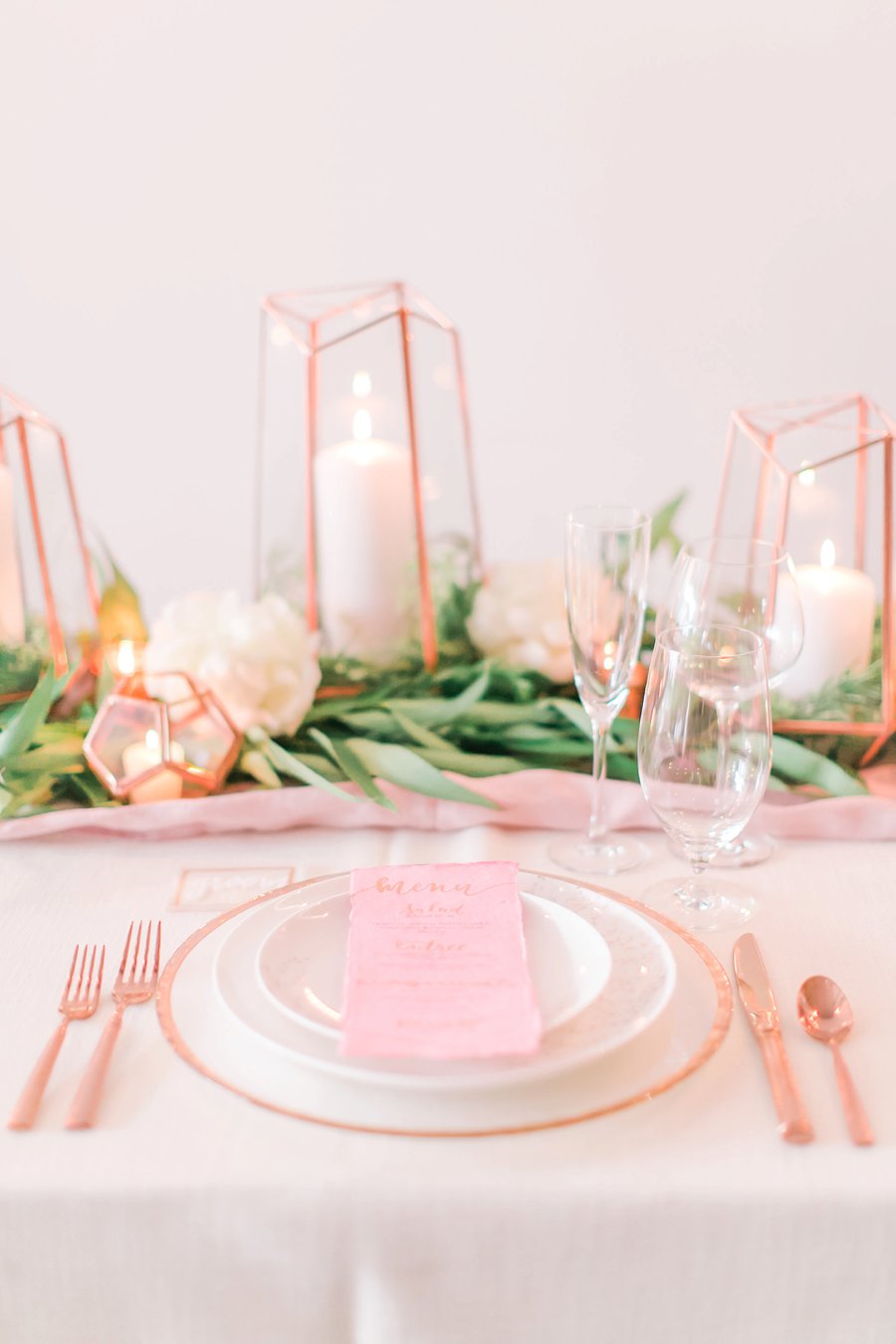 Copper, Blush & Green Modern Romantic Wedding Ideas via TheELD.com