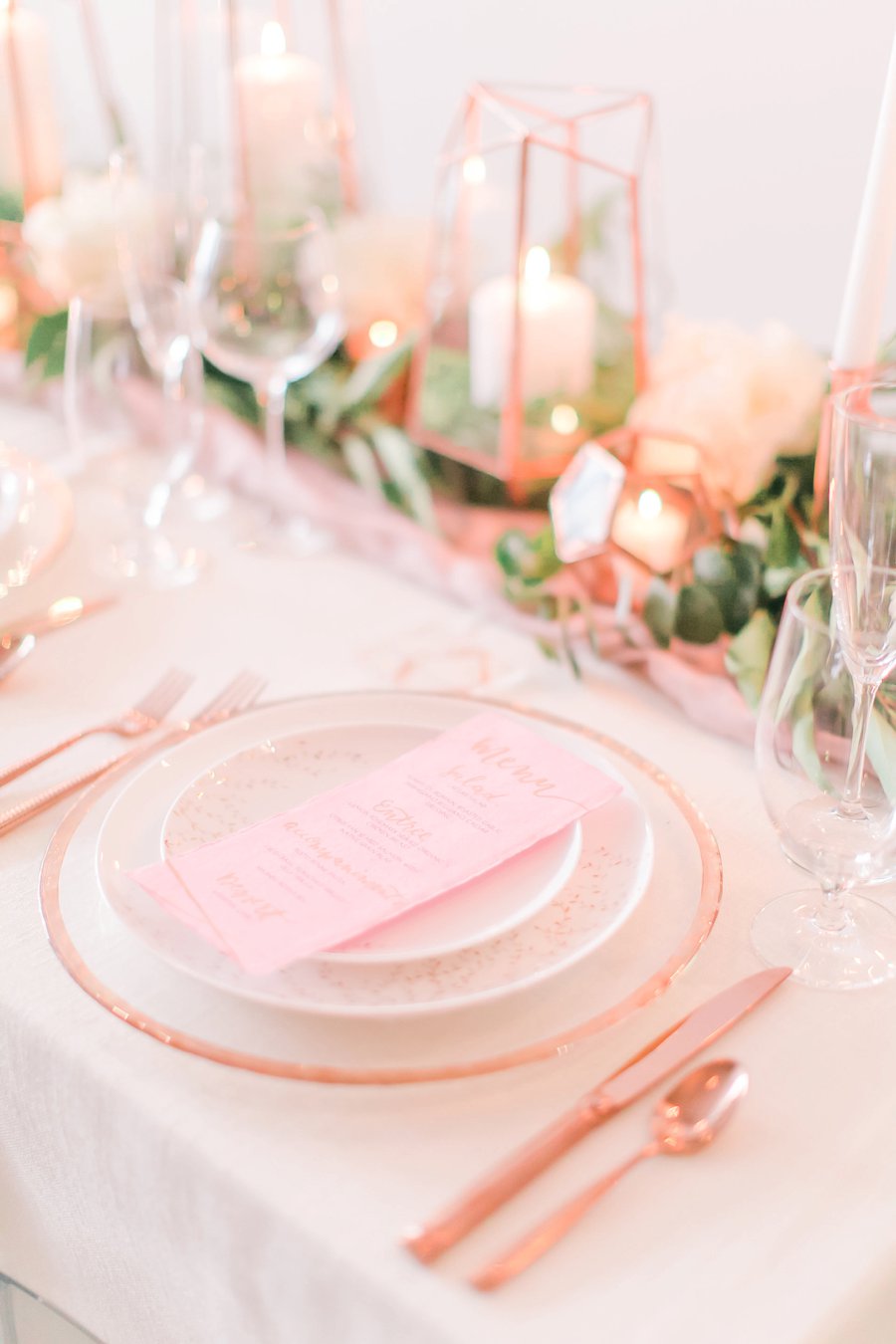 Copper, Blush & Green Modern Romantic Wedding Ideas via TheELD.com