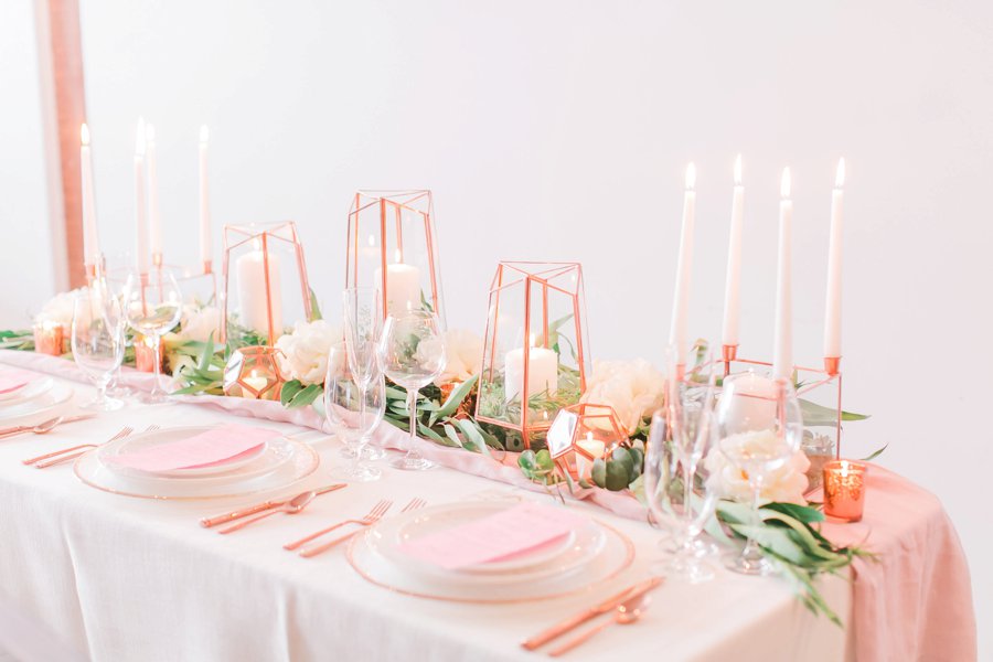 Copper, Blush & Green Modern Romantic Wedding Ideas via TheELD.com