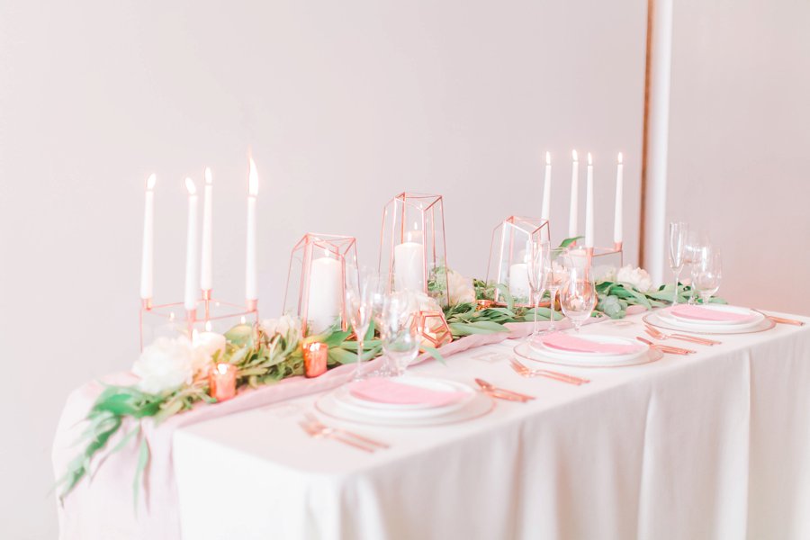 Copper, Blush & Green Modern Romantic Wedding Ideas via TheELD.com