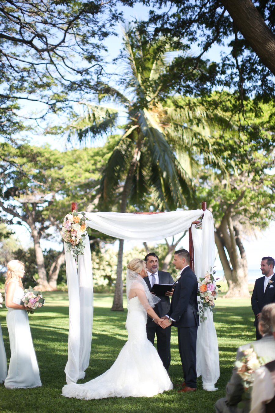 A Rustic Blush & White Intimate Maui Destination Wedding via TheELD.com