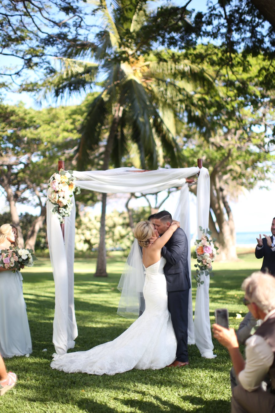 A Rustic Blush & White Intimate Maui Destination Wedding via TheELD.com