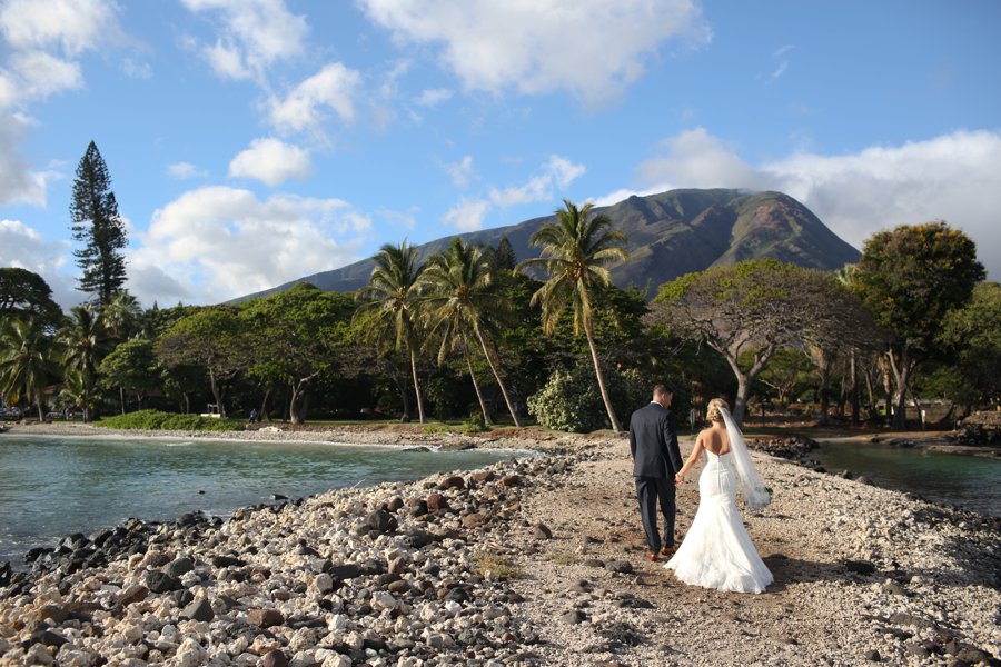 A Rustic Blush & White Intimate Maui Destination Wedding via TheELD.com