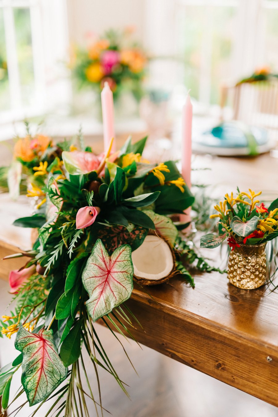 Colorful & Elegant Tropical Wedding Ideas via TheELD.com