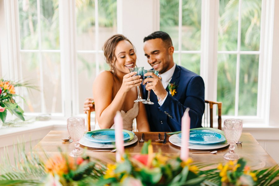 Colorful & Elegant Tropical Wedding Ideas via TheELD.com