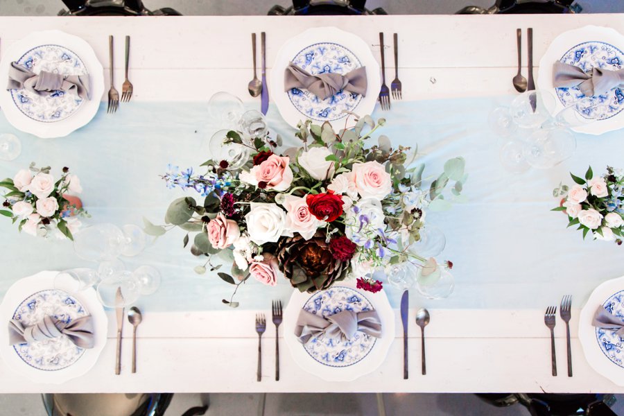 Blue, Black, & White Modern Elegant Wedding Ideas via TheELD.com