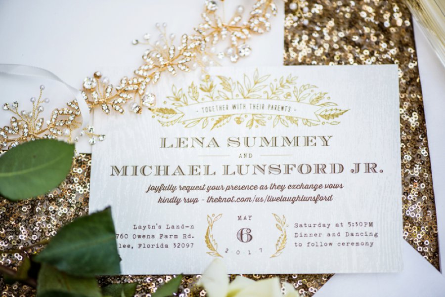 A Gold Rustic Glam Florida Wedding via TheELD.com