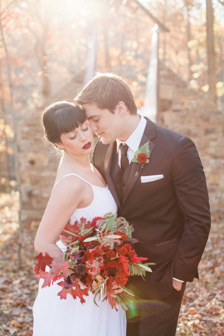 Red & Teal Whimsical Fall Wedding Ideas via TheELD.com