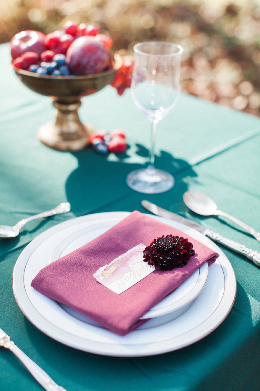 Red & Teal Whimsical Fall Wedding Ideas via TheELD.com