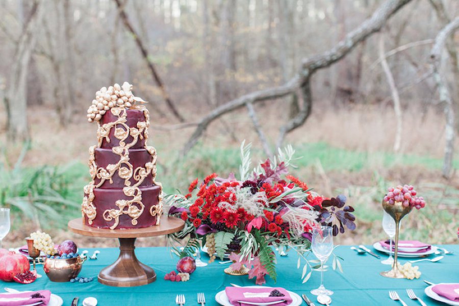 Red & Teal Whimsical Fall Wedding Ideas via TheELD.com