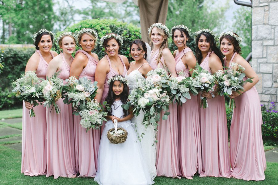 pink convertible bridesmaid dresses