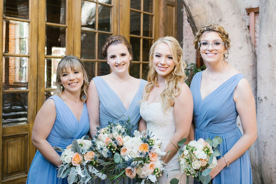 An Industrial Soft Blue & White Los Angeles Wedding via TheELD.com