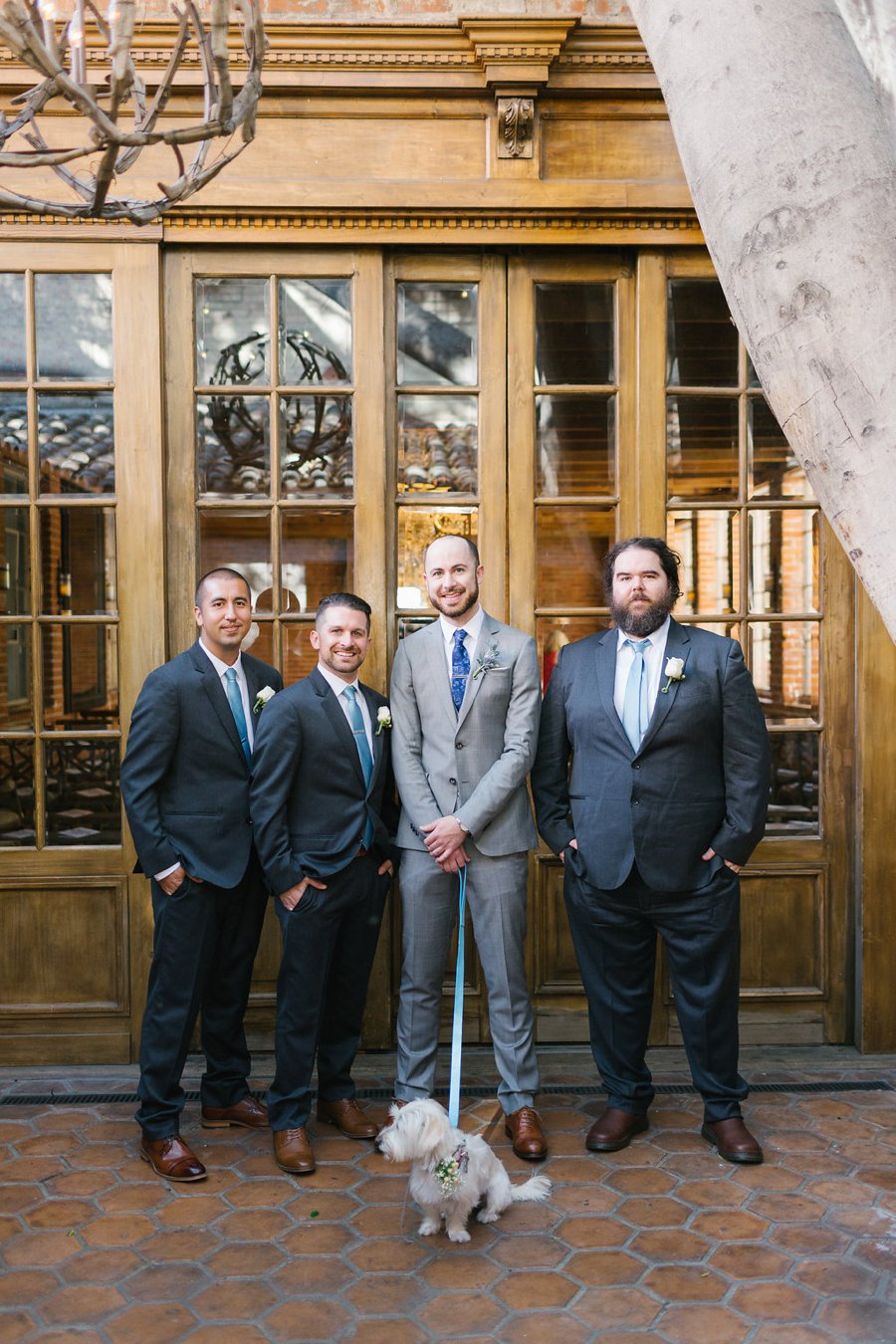 An Industrial Soft Blue & White Los Angeles Wedding via TheELD.com